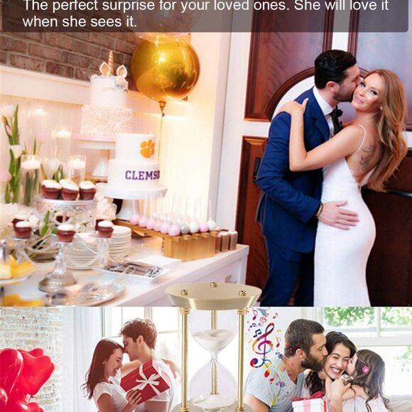 Elegant Vintage Brass Hourglass Timer - 5 Minutes Sand Clock for Home & Office - Picture 6 of 6